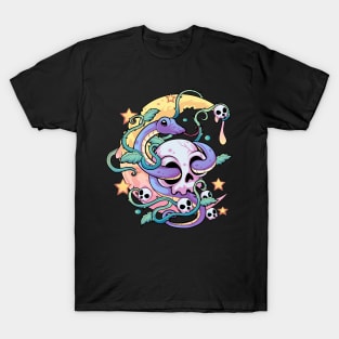 Pastel Goth Snake Skull T-Shirt